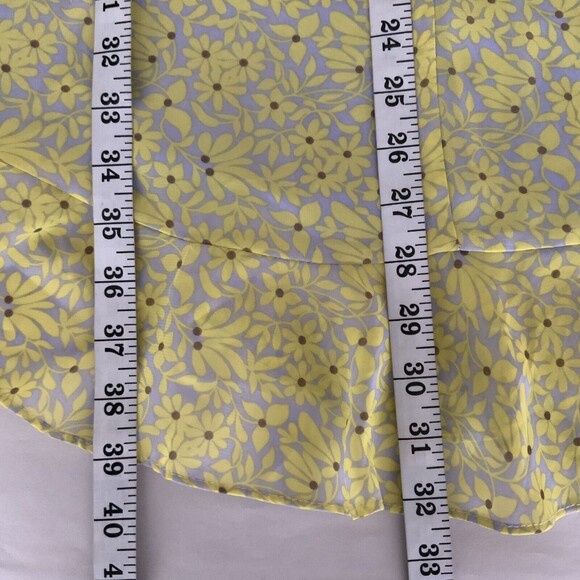 Nanette By Nanette Lepore Yellow Floral Sleeveless Asymmetrical Chiffon Dress 2 - Picture 9 of 14